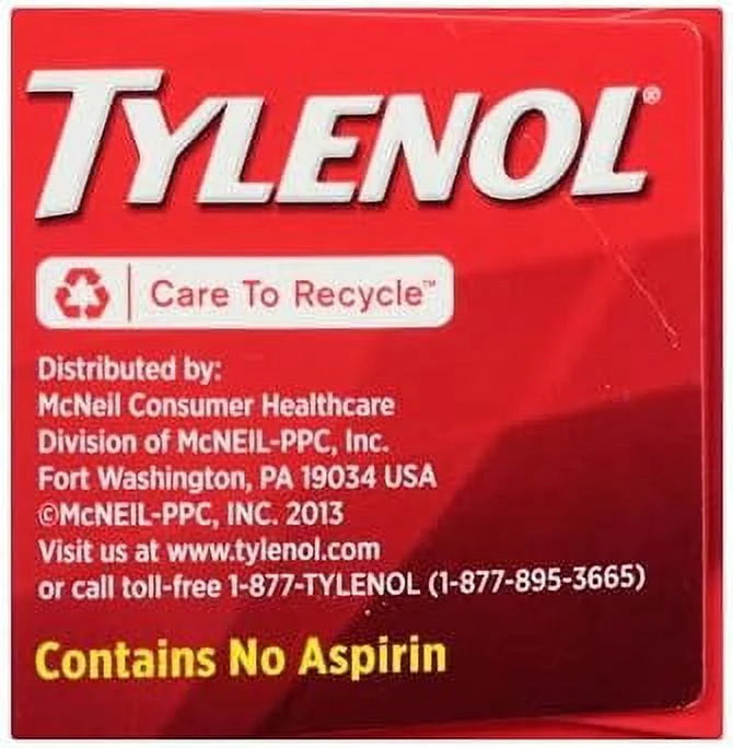 Tylenol Extra Strength Caplets, 500 mg Acetaminophen, 100 Ct T12507