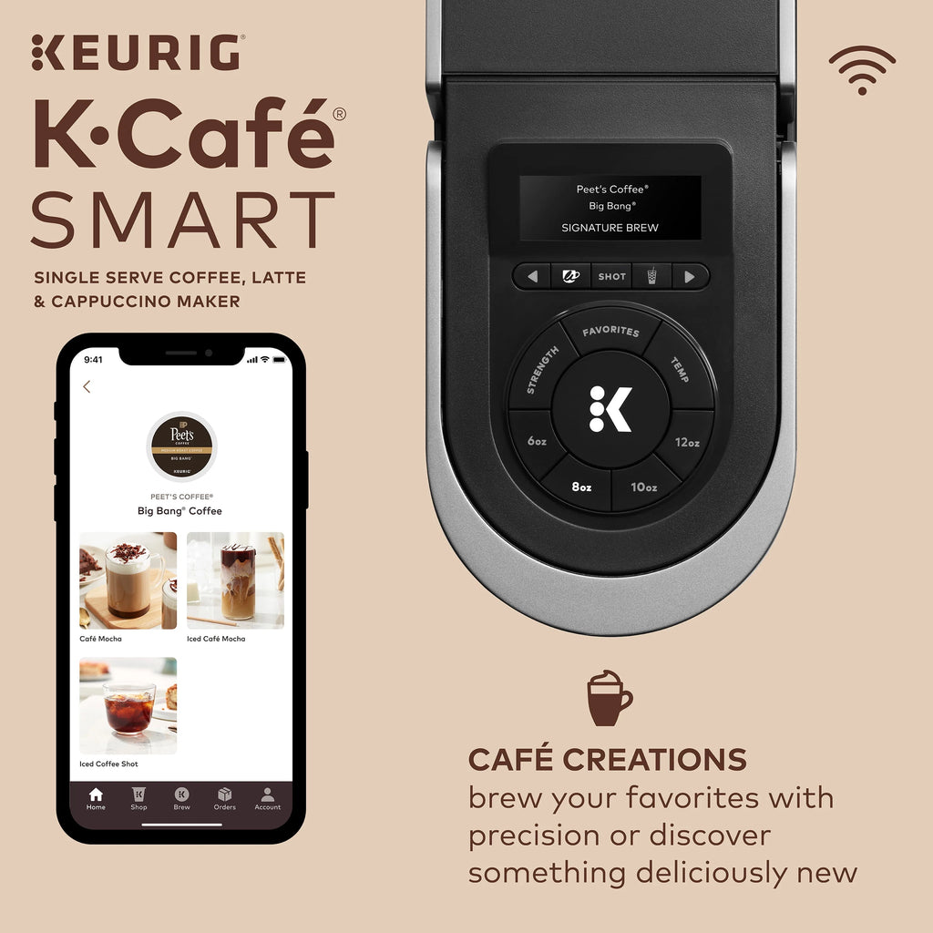 Keurig K-Cafe SMART Single Serve Coffee, Latte & Cappuccino Maker, Black H711