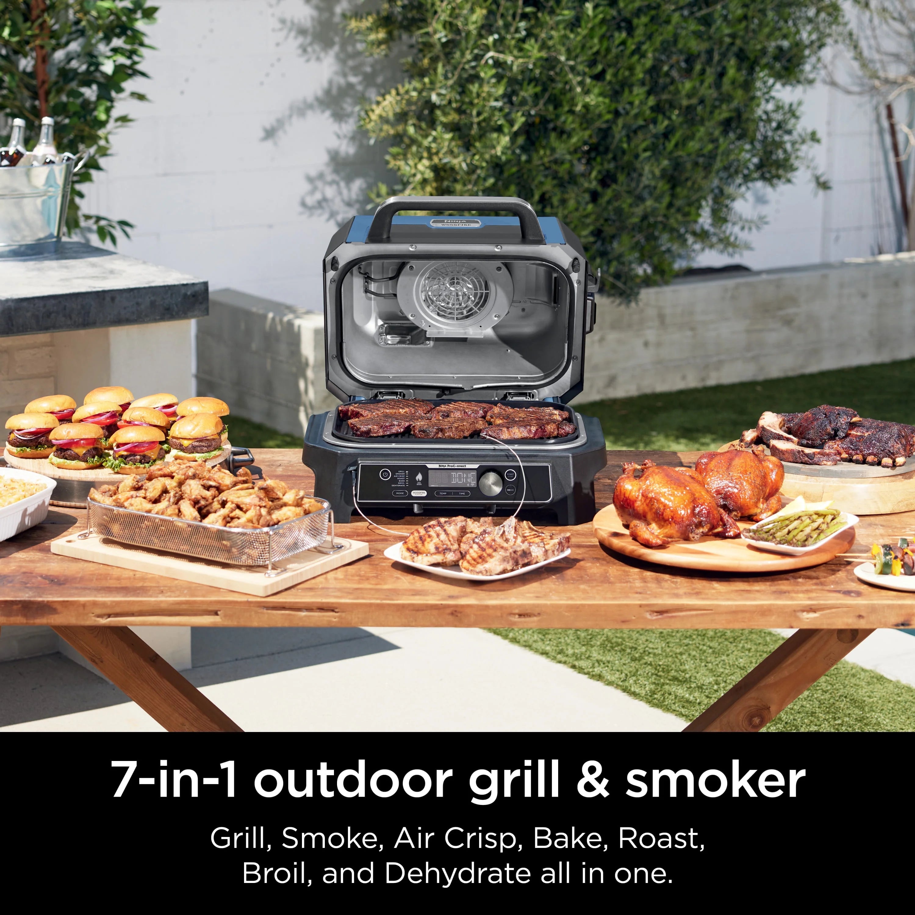 Ninja Woodfire ProConnect XL Outdoor 7-in-1 Grill & Smoker, App Enabled, OG900 A5992