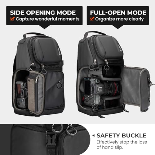 TARION Waterproof Camera Sling Bag with Raincover Tripod Holder Black M953560
