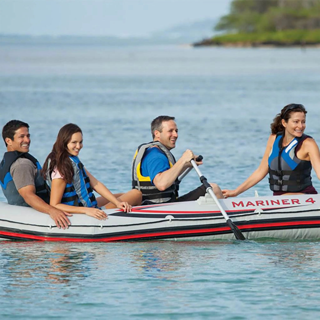 Intex Mariner 4 Person Inflatable Dinghy Boat with Pump and Oars Q448742
