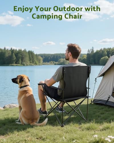 YSSOA Removable Footrest Reclining Camping Chair, Black J500901