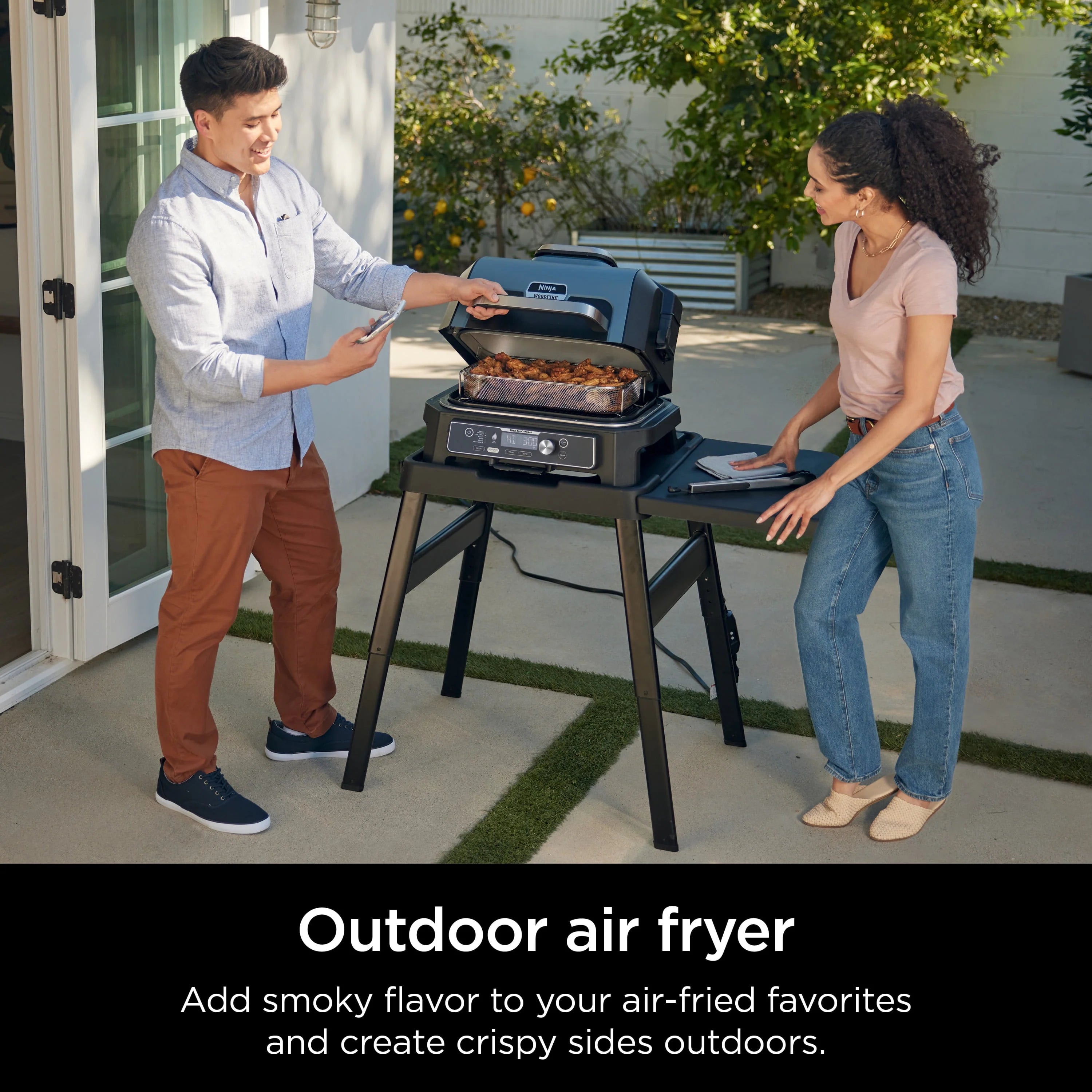 Ninja Woodfire ProConnect XL Outdoor 7-in-1 Grill & Smoker, App Enabled, OG900 A5992