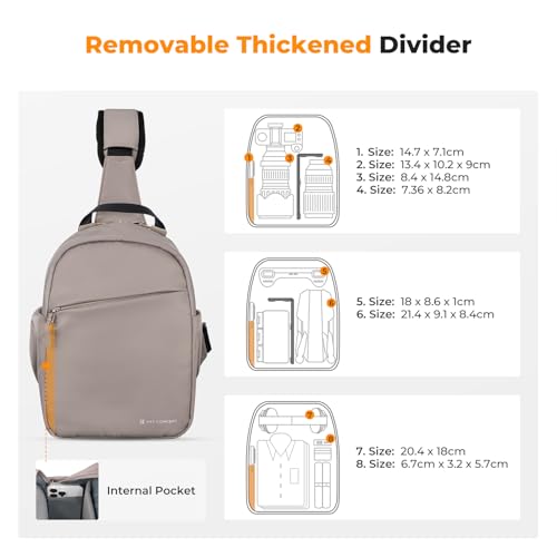 K&F Concept Camera Sling Bag Small Crossbody Shoulder Backpack for DSLR/Mirrorless U627