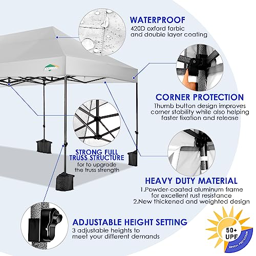 COBIZI 10x20 Heavy Duty Pop Up Canopy Tent with 6 Sidewalls, White A84790