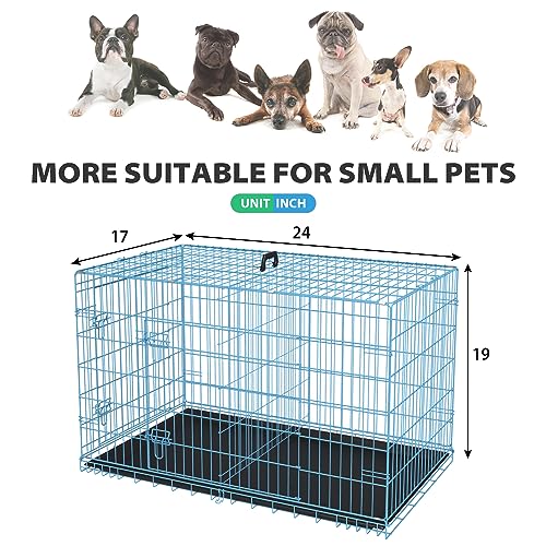 BestPet 42 Inch Folding Metal Wire Dog Crate with Double-Door and Removable Tray O49217