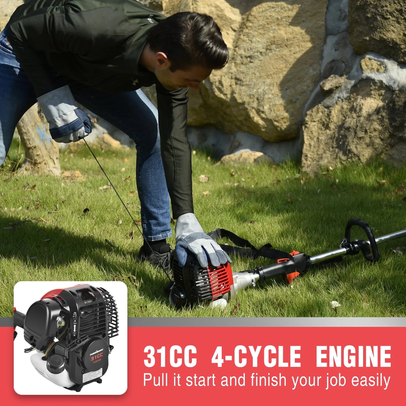 PowerSmart 31cc 15lb Straight Shaft Gas String Trimmer C218860