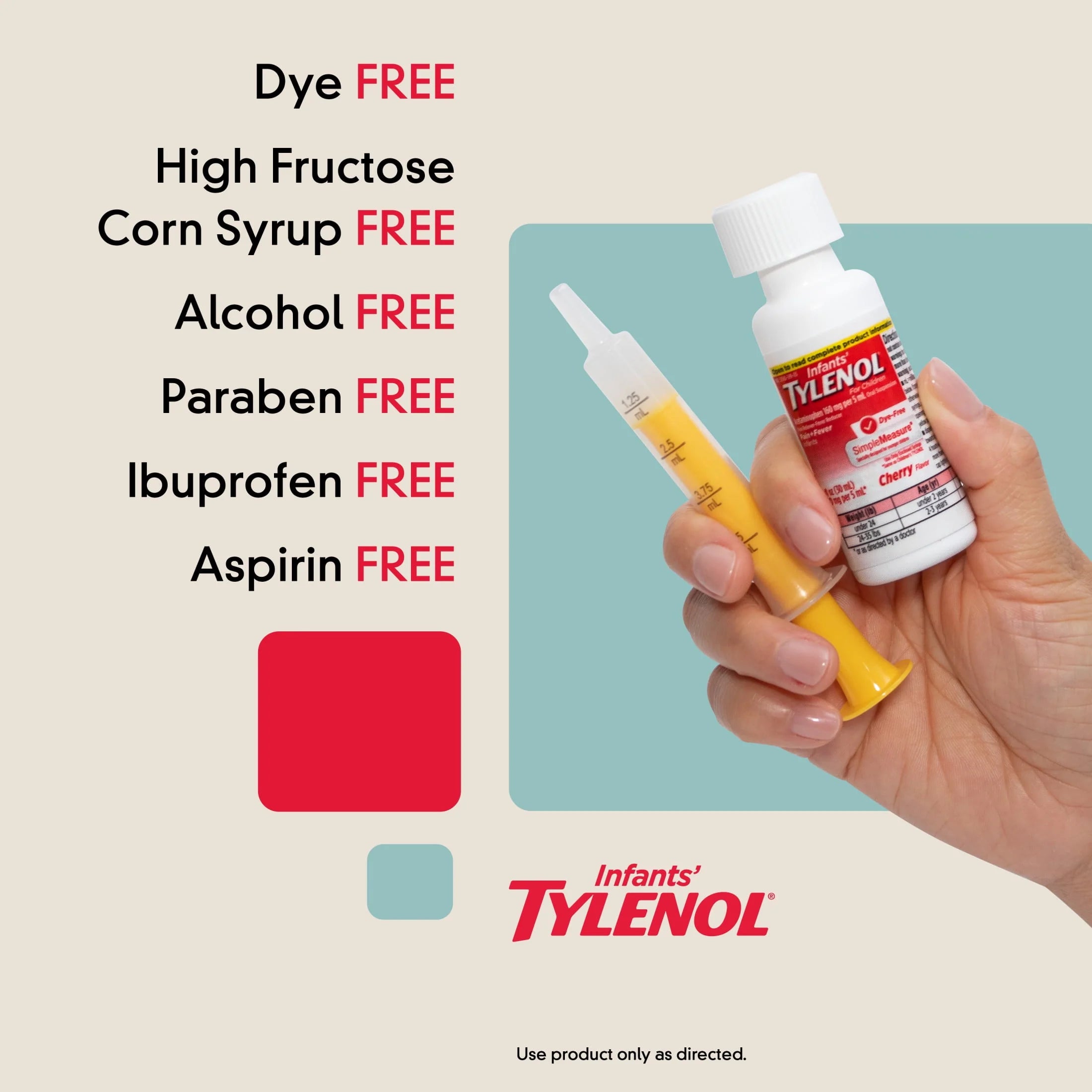 Infants' Tylenol Acetaminophen Dye-Free Cherry, 1 fl. oz H1013