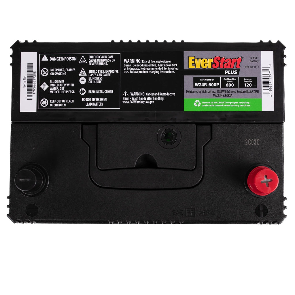EverStart Plus Lead Acid Automotive Battery Group Size 24F 12V 600 CCA R365