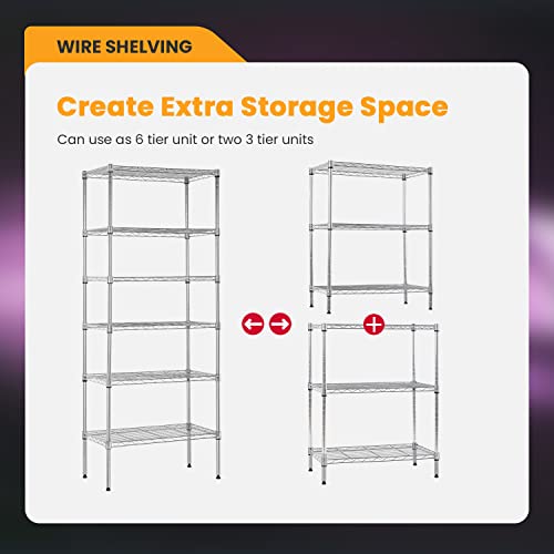 4 Tier NSF Wire Shelving Unit Heavy Duty Steel Storage Rack, Black X19089