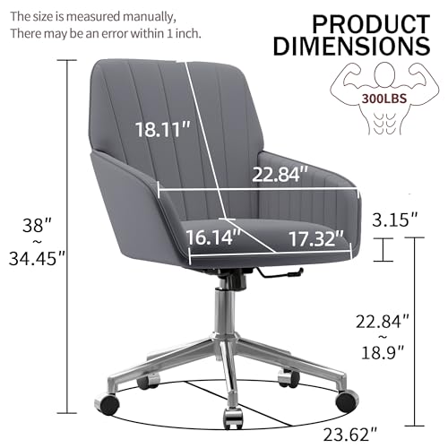 Velvet Home Office Chair with Gold Base, Swivel Desk Chair with Wheels (Cream) Z435471