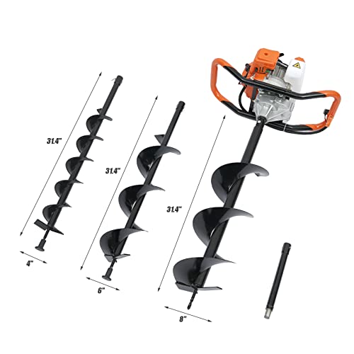 DYRABREST 52cc Gas Powered Earth Auger Post Hole Digger with 4/6/8 inch Bits K1897