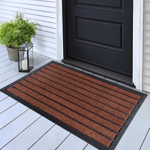 ubdyo Extra Durable Door Mat Non-Slip Outdoor Entrance 30" x 17" Bright Brown W5648