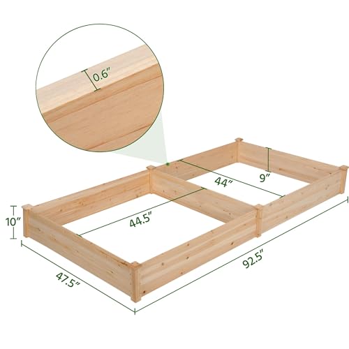 Yaheetech 8×2ft Wooden Raised Garden Bed for Flowers Vegetables Herbs Outdoor E283112