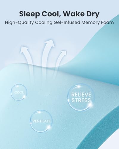 Dreamsmith Twin XL Mattress Topper 3 Inch Cooling Gel Memory Foam with Removable Washable Cover S93820