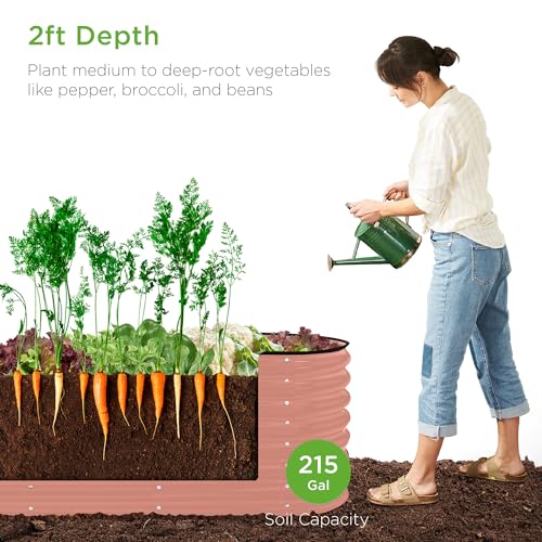 Best Choice Products 8x2x2ft Metal Raised Garden Bed Oval Planter Box for Vegetables, Herbs B5622