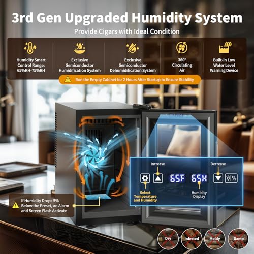 NEEDONE 23L Pro 2 SE Electric Cigar Humidor with Spanish Cedar Shelves E7583