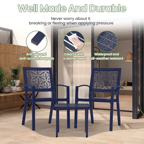 Peacock Blue Outdoor Bistro Set for 2 with Coffee Table R445