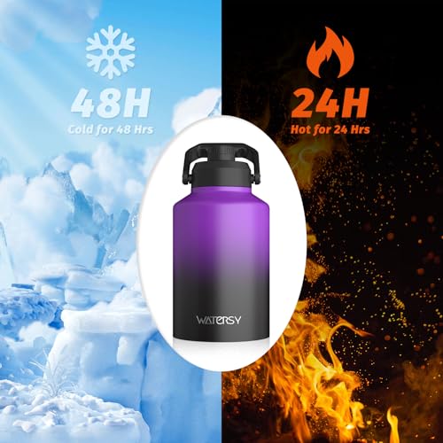 128oz Insulated Stainless Steel Water Bottle with Handle, Black W803