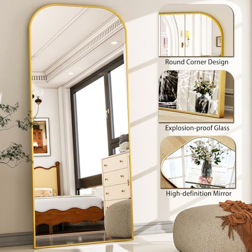 HARRITPURE 57"x20" Full Length Mirror with Aluminum Frame, Gold A38098