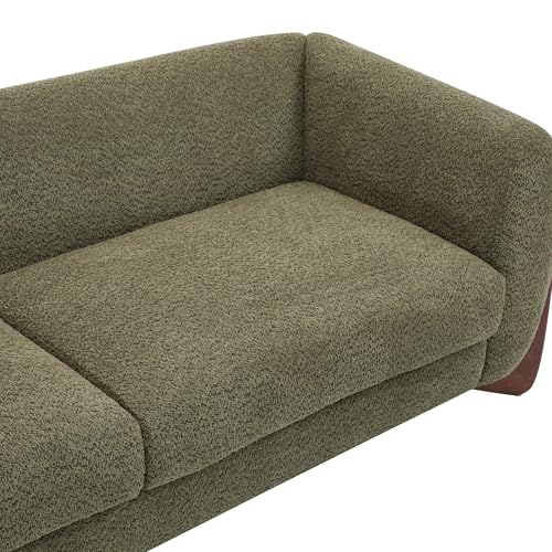 Christopher Knight Home Almab 82" Boucle 3-Seater Sofa, Wood Frame, Caramel Brown L227