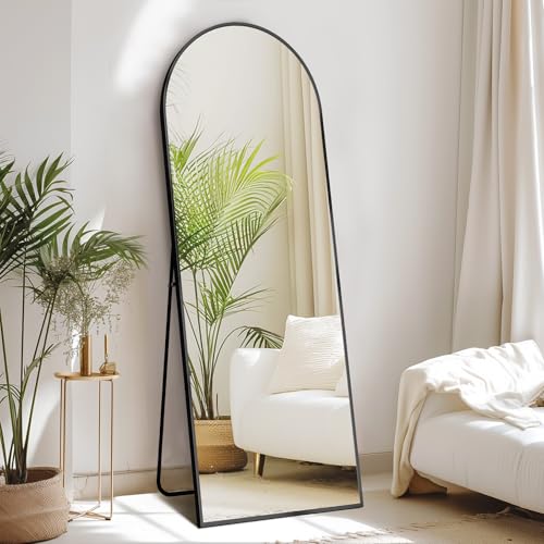 Sweetcrispy 64"x21" Arched Full Length Mirror, Standing or Leaning, Gold U4556