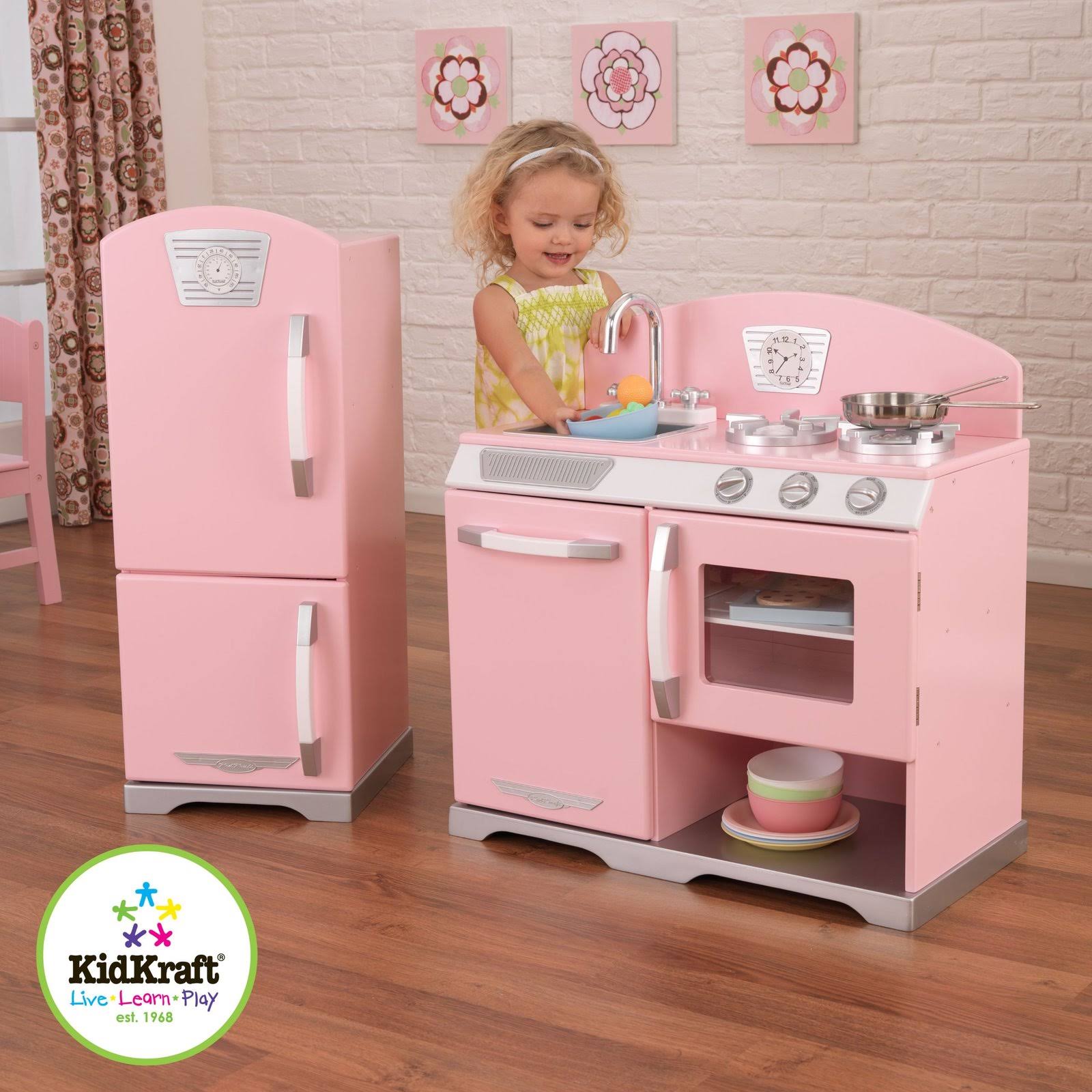 Kidkraft Retro Kitchen and Refrigerator Pink M2027