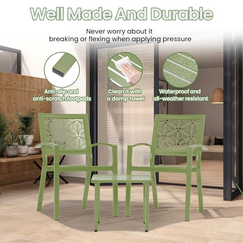 Peacock Blue Outdoor Bistro Set for 2 with Coffee Table R445