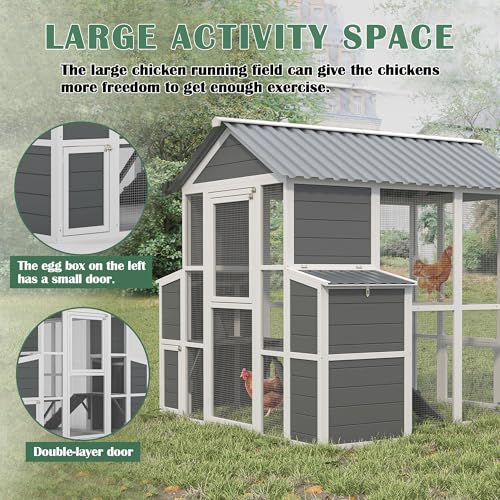 Outdoor Wooden Chicken Coop for 10 Chickens with Nesting Boxes and Run Z147