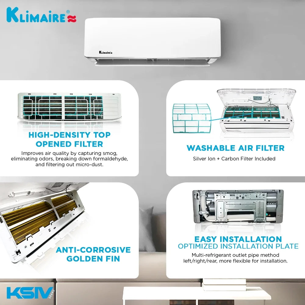 Klimaire 24,000 Btu 18.5 SEER2 Ductless Mini-Split Heat Pump Air Conditioner G262