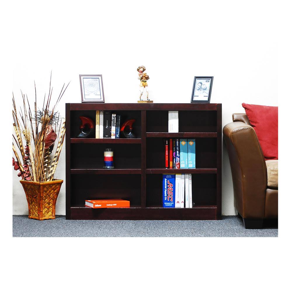 Concepts in Wood Double Wide Bookcase 6 Shelves Cherry M13472