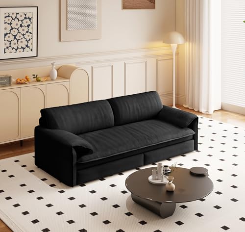 Queen Size Futon Sofa Bed with 2 Pillows, Blue V9731
