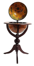 Old World Globe Hidden Storage Bar Tripod Brown 26x22 x 26x22 | Wood