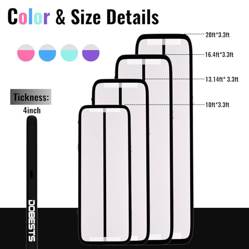 DOBESTS Inflatable Gymnastics Tumbling Mat with Pump G20525