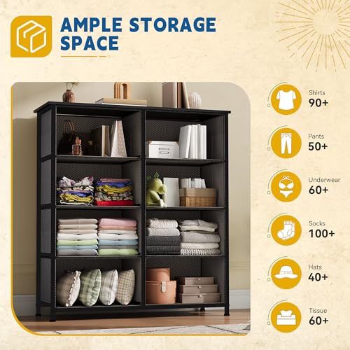DWVO Fabric Dresser with 8 Drawers for Bedroom T929460