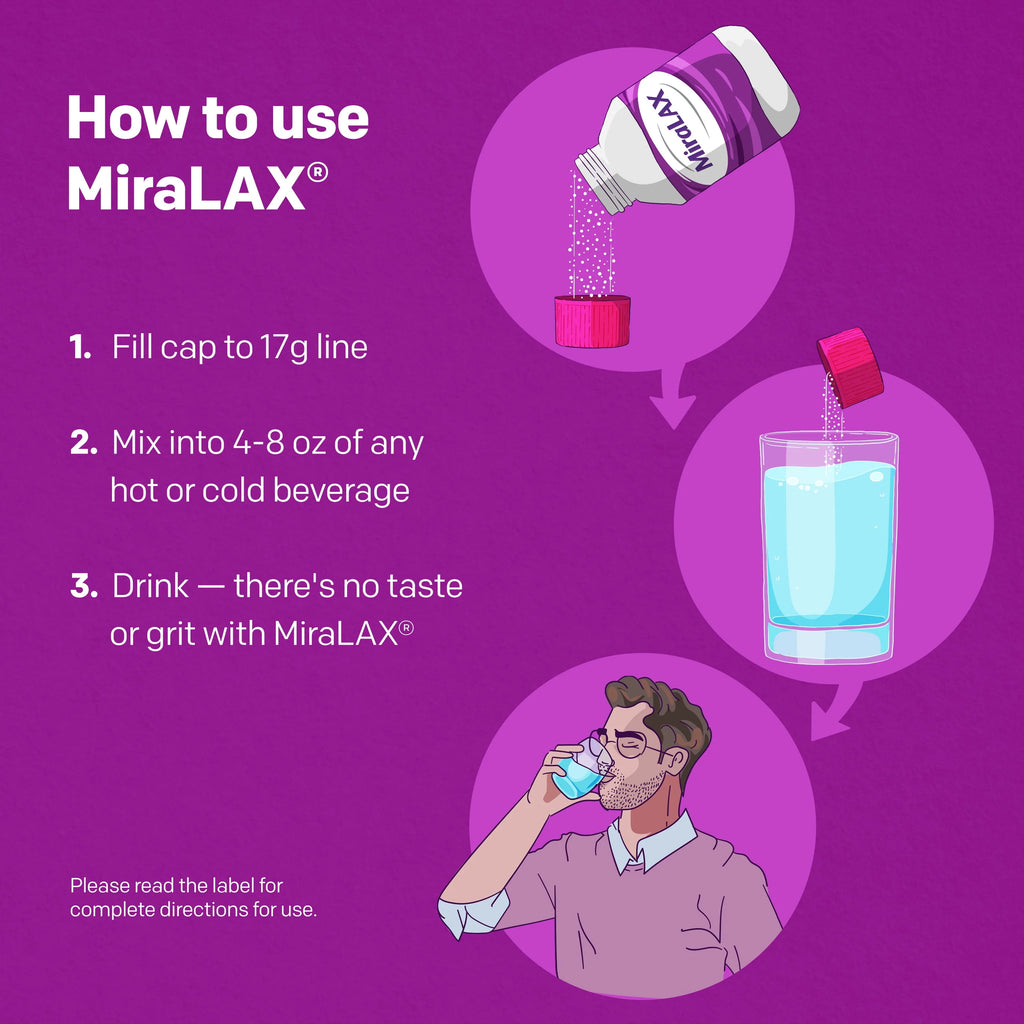 MiraLAX Laxative Powder, Gentle Constipation Relief, 14 Doses P681959