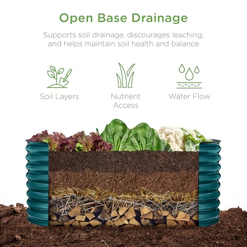 Best Choice Products 8x2x2ft Metal Raised Garden Bed Oval Planter Box for Vegetables, Herbs B5622