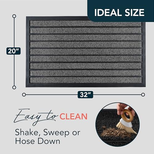 ubdyo Extra Durable Door Mat Non-Slip Outdoor Entrance 30" x 17" Bright Brown W5648