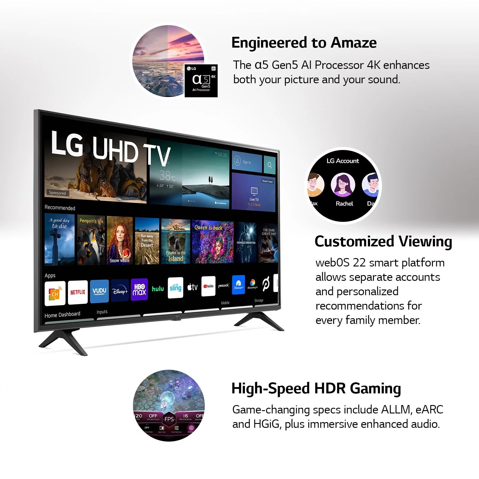 LG 65 4K UHD Smart TV webOS 65UQ7070ZUE O206