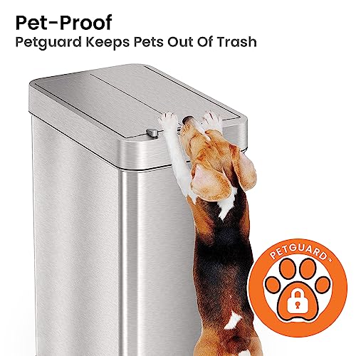 iTouchless 13 Gallon Stainless Steel Automatic Kitchen Trash Can with Lid and Odor Filter G12862
