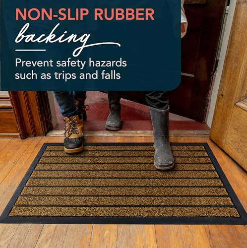 ubdyo Extra Durable Door Mat Non-Slip Outdoor Entrance 30" x 17" Bright Brown W5648