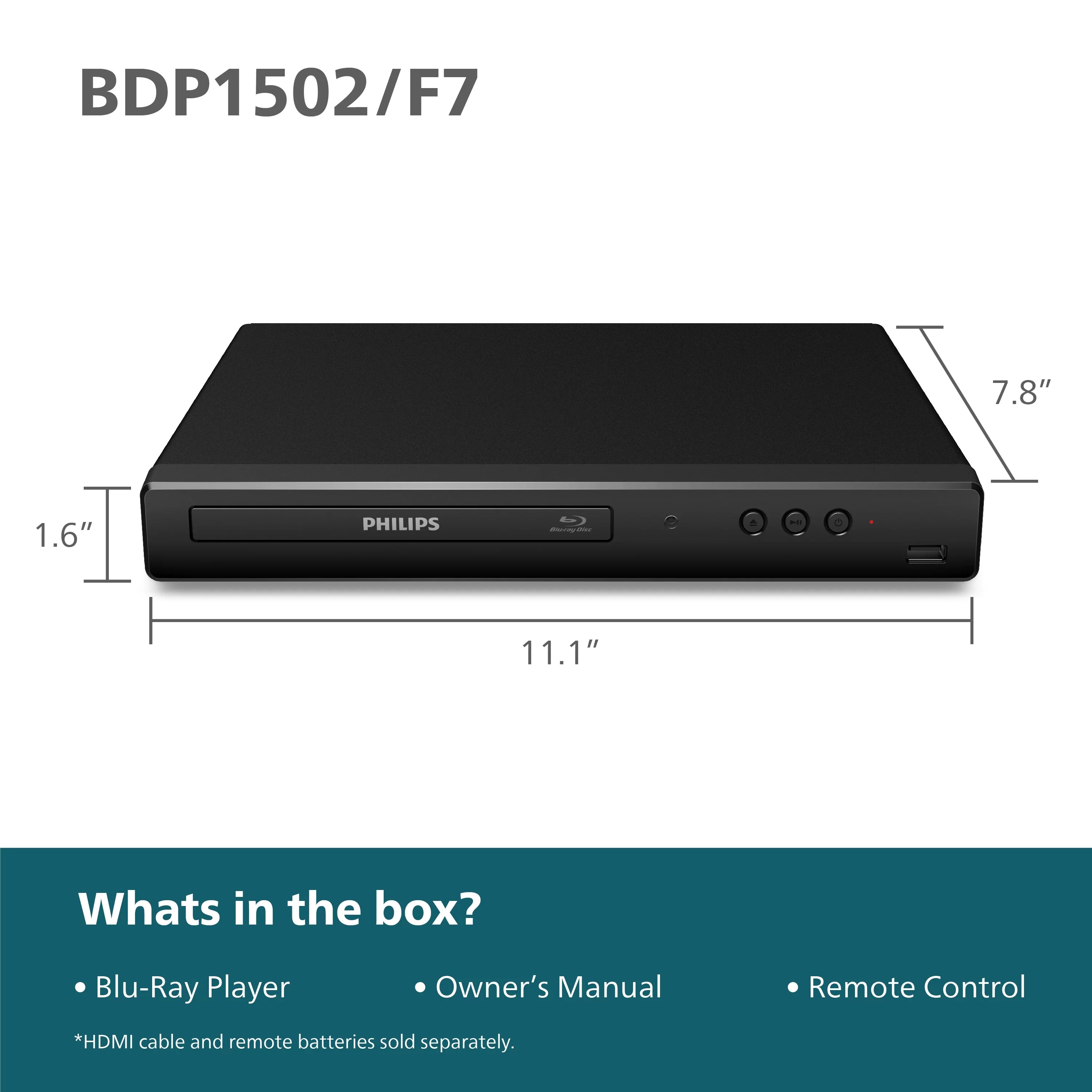 Philips Blu-Ray and DVD Player BDP1502/F7 T767642