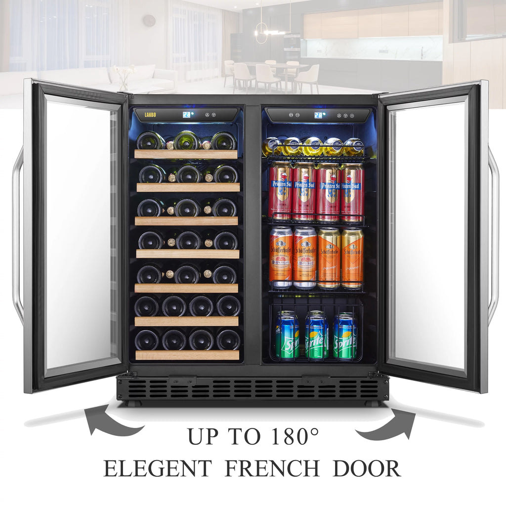Lanbo 30 Inch Dual Zone Wine Refrigerator and Beverage Cooler D20819