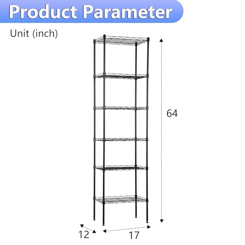 4 Tier NSF Wire Shelving Unit Heavy Duty Steel Storage Rack, Black X19089