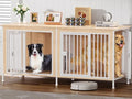 EasyCom 39.96" XL Wooden Large Dog Crate Furniture for Medium and Large Breed, Chew-Resistant Dog Kennel Furniture Indoor with 2 Doors and 3.94" Raised Feet, as TV Stand, End Table, Crate Table
