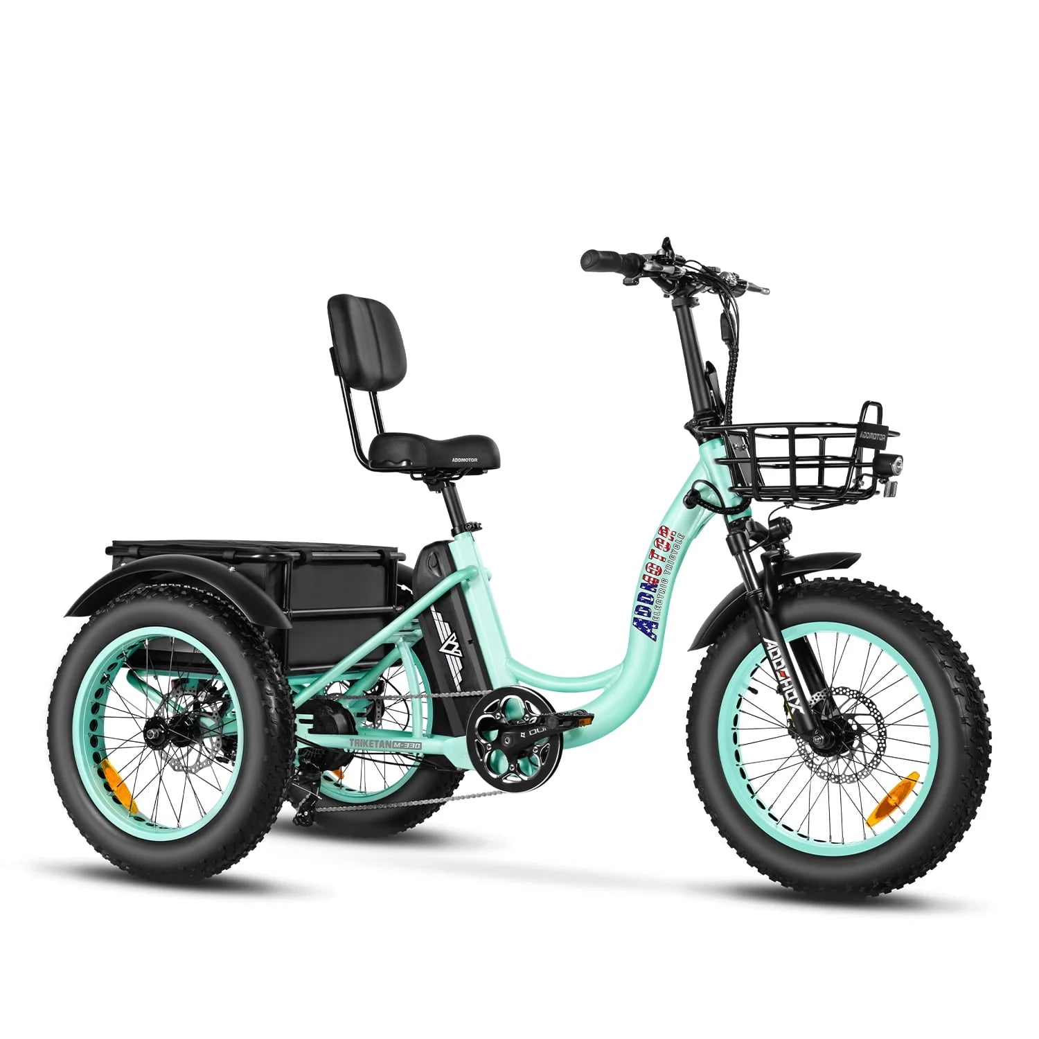 Addmotor M-330II Step-Thru Electric Trike for Adults, Fat Tire, 750W, Black F126087