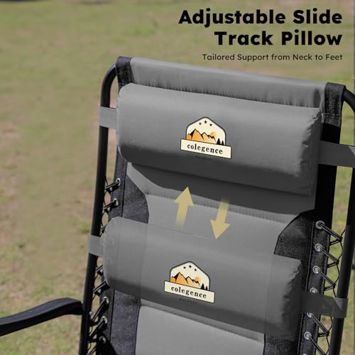 Oversized Padded Zero Gravity Lounge Chair, Foldable Patio Recliner with Cup Holder, Black A147