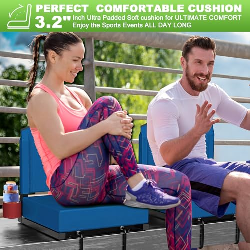 Stadium Seat with Back Support, Portable Bleacher Seat, Black V308