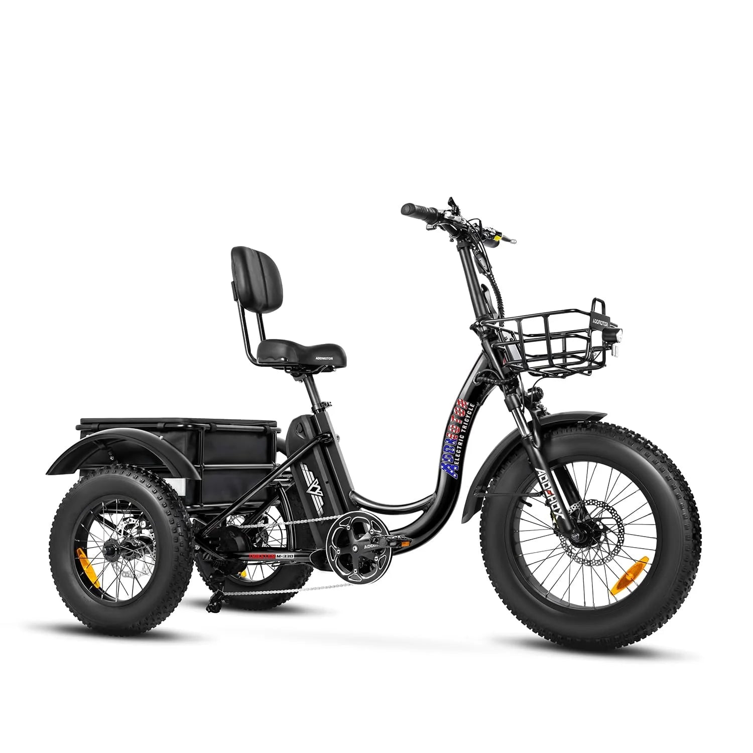 Addmotor M-330II Step-Thru Electric Trike for Adults, Fat Tire, 750W, Black F126087
