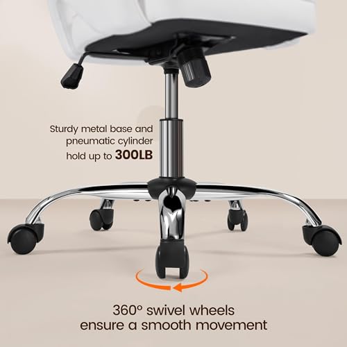 Yaheetech Velvet Vanity Chair with Wheels for Bedroom Cream U9976
